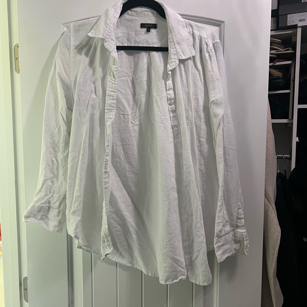 White Button-Front Linen shirt